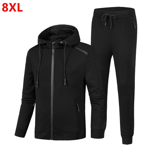 Plus size spring loaded large size Suit plus size solid color thin tourism Men's Sets 8XL 7XL 6XL 5XL 4XL jogging Men's Clothing