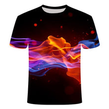 Load image into Gallery viewer, 2019 Blue Flaming tshirt Men t shirt 3d t-shirt Black Tee Casual Top Anime Camiseta Streatwear Short Sleeve Clothing DropShip