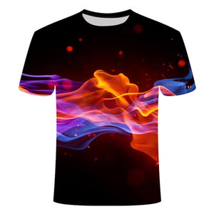 2019 Blue Flaming tshirt Men t shirt 3d t-shirt Black Tee Casual Top Anime Camiseta Streatwear Short Sleeve Clothing DropShip