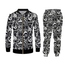 Load image into Gallery viewer, UJWI 3D Full Printed Black And White Comics Horror Hooded Jacket Pants Men&#39;s Custom Street Winter Suit Big Size Fashion Clothing