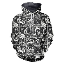 Load image into Gallery viewer, UJWI 3D Full Printed Black And White Comics Horror Hooded Jacket Pants Men&#39;s Custom Street Winter Suit Big Size Fashion Clothing