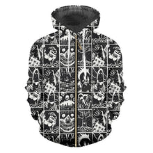 Load image into Gallery viewer, UJWI 3D Full Printed Black And White Comics Horror Hooded Jacket Pants Men&#39;s Custom Street Winter Suit Big Size Fashion Clothing