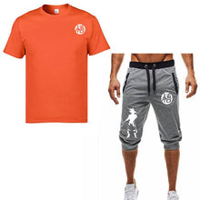 Load image into Gallery viewer, 2019 new summer Dragon Ball Z Goku print 2 T-shirt + shorts O-neck short-sleeved T-shirt men&#39;s shirt casual brand clothing