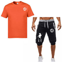 Load image into Gallery viewer, 2019 new summer Dragon Ball Z Goku print 2 T-shirt + shorts O-neck short-sleeved T-shirt men&#39;s shirt casual brand clothing