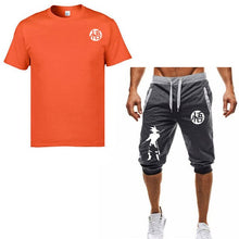 Load image into Gallery viewer, 2019 new summer Dragon Ball Z Goku print 2 T-shirt + shorts O-neck short-sleeved T-shirt men&#39;s shirt casual brand clothing