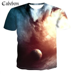 Men's T-shirt 2019 Summer Aurora Wolf 3D Print Fashion Men's Casual Tops Large Size 6XL Cool Men's T-Shirt Clothing New