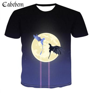 Men's T-shirt 2019 Summer Aurora Wolf 3D Print Fashion Men's Casual Tops Large Size 6XL Cool Men's T-Shirt Clothing New