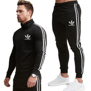 Men Tracksuit Cotton 2019 Gyms Suit Sportswear Two Piece Sets All Fleece Thick hoodie Trousers High Street Jackets Sets Clothing