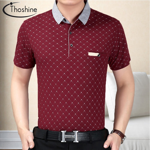 Thoshine 2018 Summer Men Polo Shirt 95% Viscose Male Print Polo Shirts Cool Camisa Turn-Down Collar Tops Adult Casual Clothing