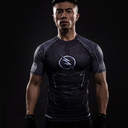 Costume Reverse black Flash 3D Printed T-shirts Men Raglan Short Sleeve Superhero Compression Shirt Fitness Clothing Tops Male