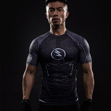 Load image into Gallery viewer, Costume Reverse black Flash 3D Printed T-shirts Men Raglan Short Sleeve Superhero Compression Shirt Fitness Clothing Tops Male