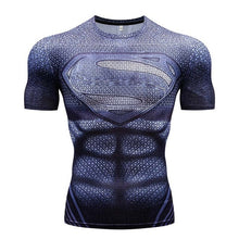 Load image into Gallery viewer, Men&#39;s T-Shirt Gyms Fitness Slim Tops 3D Super Hero Superman Compression Shirt Fitness T-Shirt Summer stretch Round neck clothing