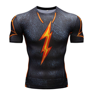 Men's T-Shirt Gyms Fitness Slim Tops 3D Super Hero Superman Compression Shirt Fitness T-Shirt Summer stretch Round neck clothing