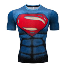 Load image into Gallery viewer, Men&#39;s T-Shirt Gyms Fitness Slim Tops 3D Super Hero Superman Compression Shirt Fitness T-Shirt Summer stretch Round neck clothing