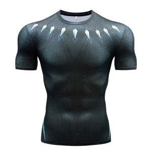 Men's T-Shirt Gyms Fitness Slim Tops 3D Super Hero Superman Compression Shirt Fitness T-Shirt Summer stretch Round neck clothing