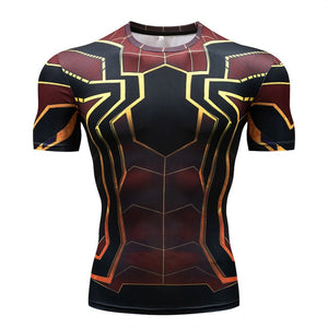 Men's T-Shirt Gyms Fitness Slim Tops 3D Super Hero Superman Compression Shirt Fitness T-Shirt Summer stretch Round neck clothing