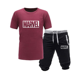 2019  cotton T Shirts+Shorts men sets Brand clothing Two pieces tracksuit Fashion Casual Tshirts Workout Fitness Sets S-XXL